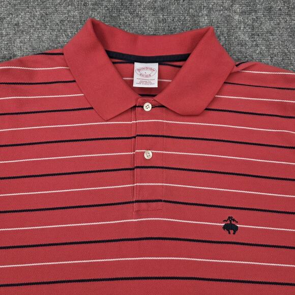 Brooks Brothers Polo Shirt Mens Large Striped Performance Original Fit Classic - Picture 9 of 16